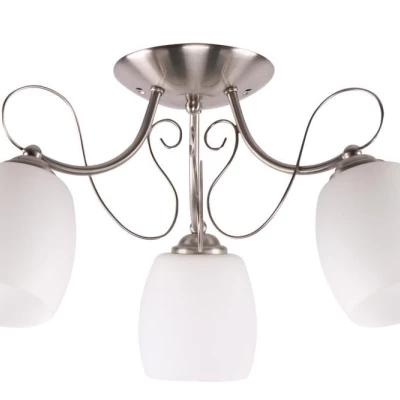 Prisadený trojramenný luster AMBA - 3xE27, 40W, chrómovaný / biely