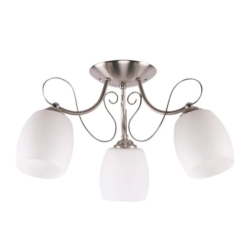 Prisadený trojramenný luster AMBA - 3xE27, 40W, chrómovaný / biely
