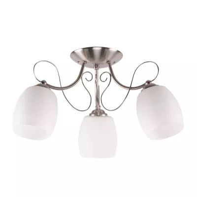 Prisadený trojramenný luster AMBA - 3xE27, 40W, chrómovaný / biely