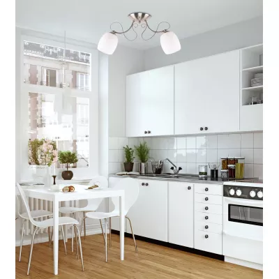 Prisadený luster AMBA - 2xE27, 40W, chrómovaný / biely