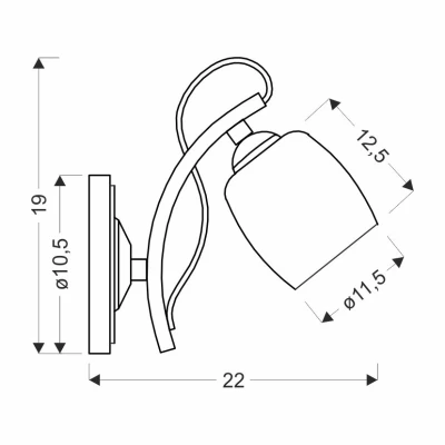 Nástenné moderné osvetlenie AMBA - 1xE27, 40W, chrómované / biele