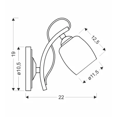 Nástenné moderné osvetlenie AMBA - 1xE27, 40W, chrómované / biele