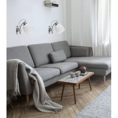 Nástenné moderné osvetlenie AMBA - 1xE27, 40W, chrómované / biele