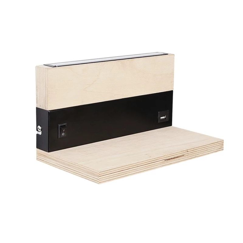 Nástenné LED svietidlo s USB portom ANET - 2x4W, 4000K (denná biela), hnedé / čierne