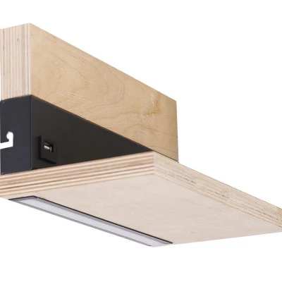 Nástenné LED svietidlo s USB portom ANET - 2x4W, 4000K (denná biela), hnedé / čierne