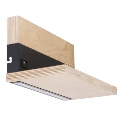 Nástenné LED svietidlo s USB portom ANET - 2x4W, 4000K (denná biela), hnedé / čierne