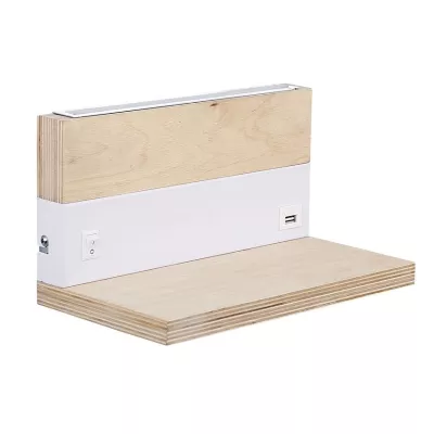 Nástenné LED svietidlo s USB portom ANET - 2x4W, 4000K (denná biela), hnedé / biele