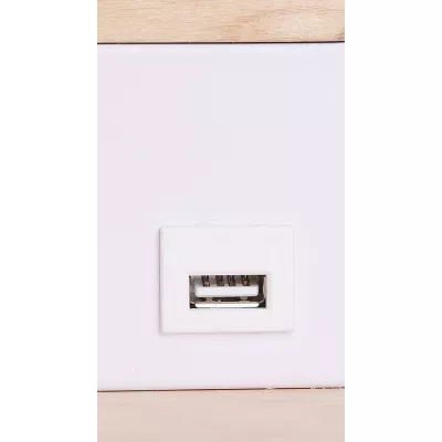 Nástenné LED svietidlo s USB portom ANET - 2x4W, 4000K (denná biela), hnedé / biele