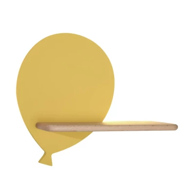 Detské LED nástenné svietidlo s poličkou BALLOON - 4W, 4000K (denná biela), žlté