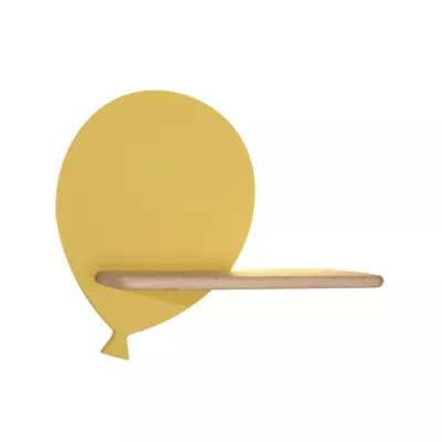 Detské LED nástenné svietidlo s poličkou BALLOON - 4W, 4000K (denná biela), žlté
