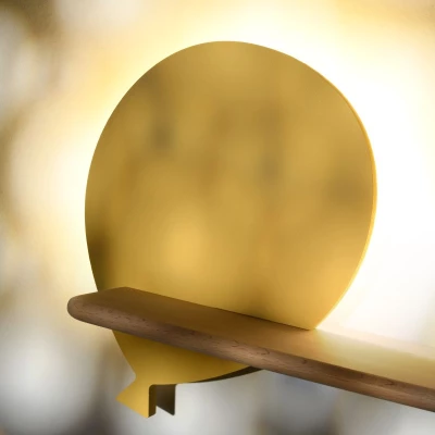 Detské LED nástenné svietidlo s poličkou BALLOON - 4W, 4000K (denná biela), žlté