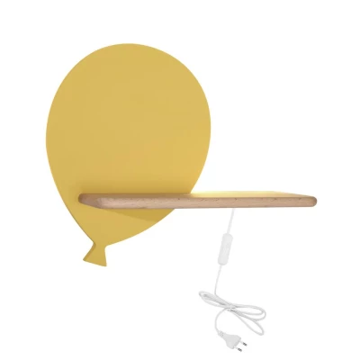 Detské LED nástenné svietidlo do zásuvky BALLOON - 4W, 4000K (denná biela), žlté