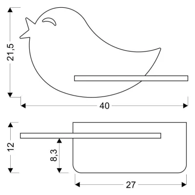 Detské LED nástenné svetlo do zásuvky BIRD - 5W, 4000K (denná biela), ružové
