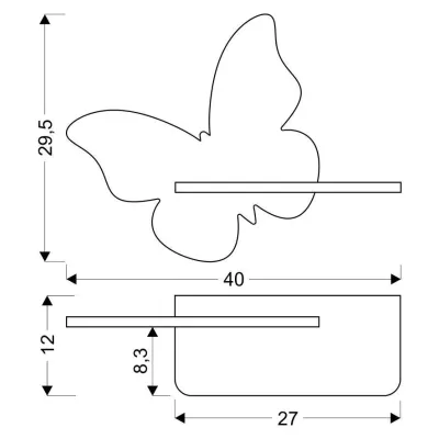 Detská LED lampička na stenu do zásuvky BUTTERFLY - 5W, 4000K (denná biela), ružová
