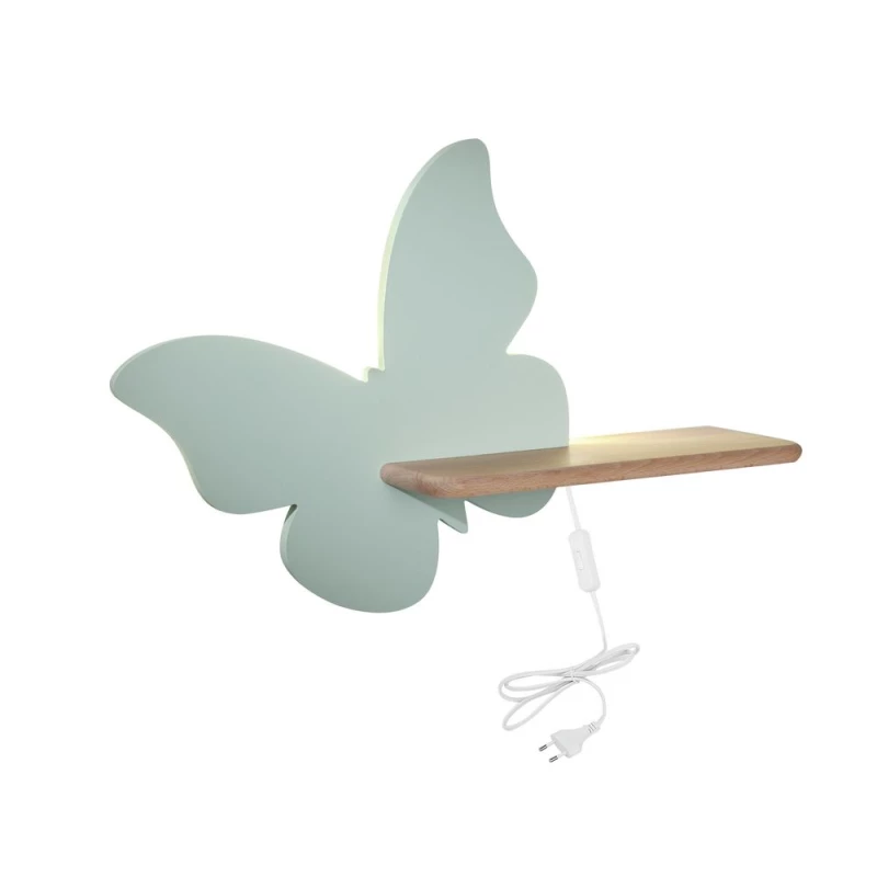 Detská LED lampička na stenu do zásuvky BUTTERFLY - 5W, 4000K (denná biela), mätová