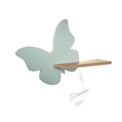 Detská LED lampička na stenu do zásuvky BUTTERFLY - 5W, 4000K (denná biela), mätová