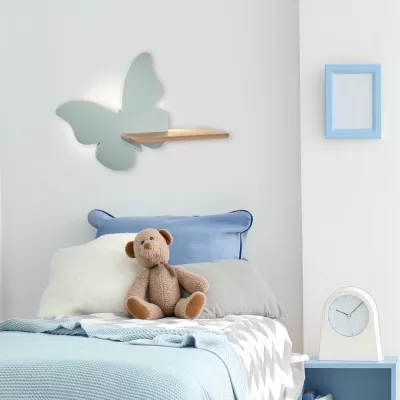 Detská LED lampička na stenu do zásuvky BUTTERFLY - 5W, 4000K (denná biela), mätová