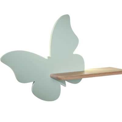 Detská LED lampička na stenu s poličkou BUTTERFLY - 5W, 4000K (denná biela), mätová