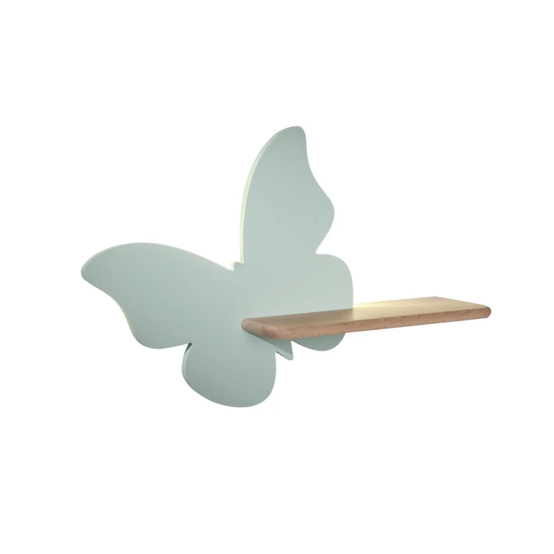 Detská LED lampička na stenu s poličkou BUTTERFLY - 5W, 4000K (denná biela), mätová