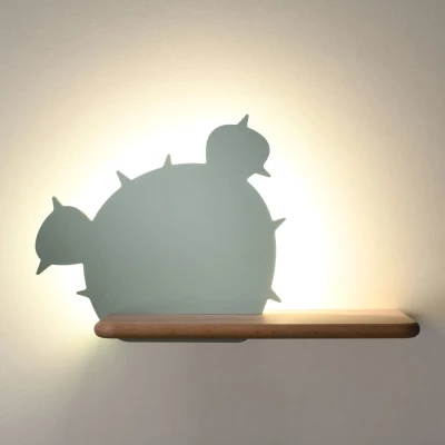 Detská LED nástenná lampička do zásuvky CACTUS 3 - 4W, 4000K (denná biela), zelená