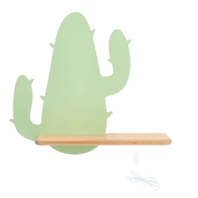 Detská LED nástenná lampička do zásuvky CACTUS 2 - 4W, 4000K (denná biela), zelená