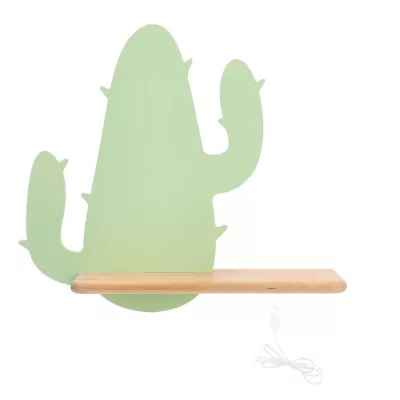 Detská LED nástenná lampička do zásuvky CACTUS 2 - 4W, 4000K (denná biela), zelená