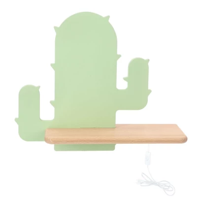 Detská LED nástenná lampička do zásuvky CACTUS 1 - 4W, 4000K (denná biela), zelená