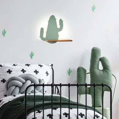 Nástenná lampička do detskej izby CACTUS 1 - 4W, 4000K (denná biela), zelená