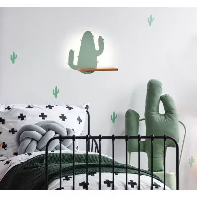 Nástenná lampička do detskej izby CACTUS 1 - 4W, 4000K (denná biela), zelená