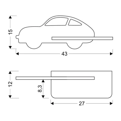 Detské LED nástenné svietidlo do zásuvky CAR 1 - 5W, 4000K (denná biela), mätové