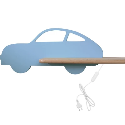 Detské LED nástenné svietidlo do zásuvky CAR 1 - 5W, 4000K (denná biela), modré