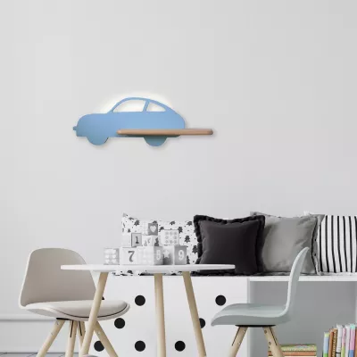 Detské LED nástenné svietidlo do zásuvky CAR 1 - 5W, 4000K (denná biela), modré