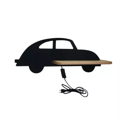 Nástenné LED detské svetlo do zásuvky CAR 2 - 5W, 4000K (denná biela), čierne