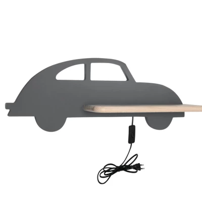 Nástenné LED detské svetlo do zásuvky CAR 2 - 5W, 4000K (denná biela), šedé