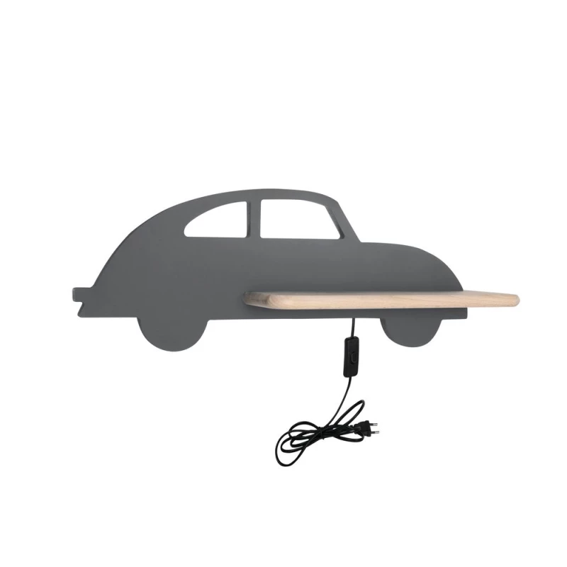 Nástenné LED detské svetlo do zásuvky CAR 2 - 5W, 4000K (denná biela), šedé
