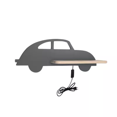 Nástenné LED detské svetlo do zásuvky CAR 2 - 5W, 4000K (denná biela), šedé
