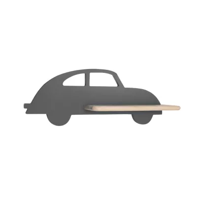 Nástenné LED svetlo s poličkou do detskej izby CAR 3 - 5W, 4000K (denná biela), šedé