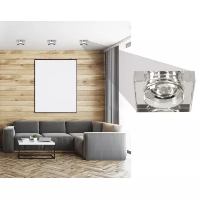 Set 3x zápustné LED stropné svetlo CLARKSTON - 3xGU10, 3W, 3000K (teplá biela), chrómované / číre