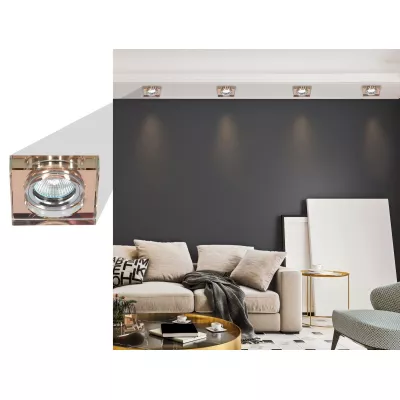 Set 3x zápustné LED stropné svetlo CLARKSTON - 3xGU10, 3W, 3000K (teplá biela), chrómované / hnedé