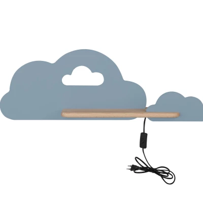 Detské nástenné LED svetlo do zásuvky CLOUD - 5W, 4000K (denná biela), modré