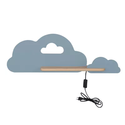 Detské nástenné LED svetlo do zásuvky CLOUD - 5W, 4000K (denná biela), modré
