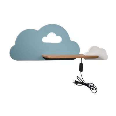 Detské nástenné LED svetlo do zásuvky CLOUD - 5W, 4000K (denná biela), modré