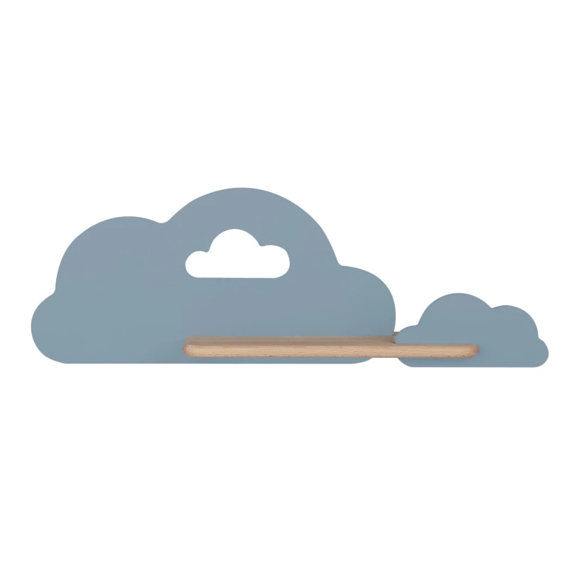 Detské nástenné LED svietidlo s poličkou CLOUD - 5W, 4000K (denná biela), modrá