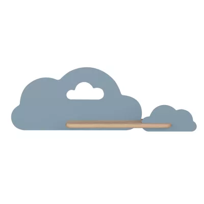 Detské nástenné LED svietidlo s poličkou CLOUD - 5W, 4000K (denná biela), modrá