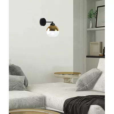 Nástenné osvetlenie CONTESSA - 1xE27, 40W, čierne / zlaté / biele
