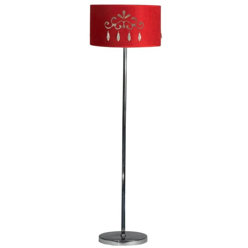 Moderná podlahová lampa DECOR - 1xE27, 60W, chrómovaná / červená