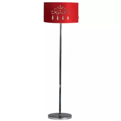 Moderná podlahová lampa DECOR - 1xE27, 60W, chrómovaná / červená