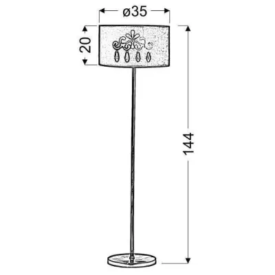 Moderná podlahová lampa DECOR - 1xE27, 60W, chrómovaná / červená