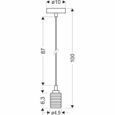Lankový záves DORFAN - 1xE27, 60W, čierny
