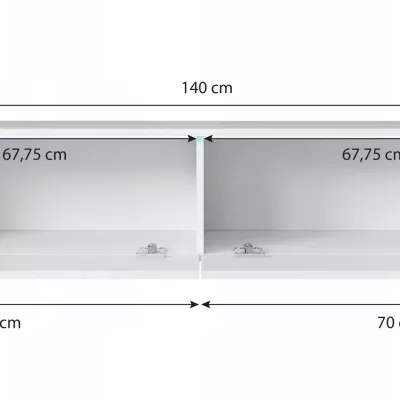 TV stolík CERIEE 140 - čierny grafitový / vzor rybia kosť